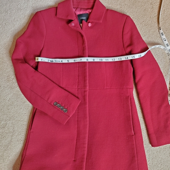 J.CREW red winter coat SIZE Petite 0 - Picture 5 of 6